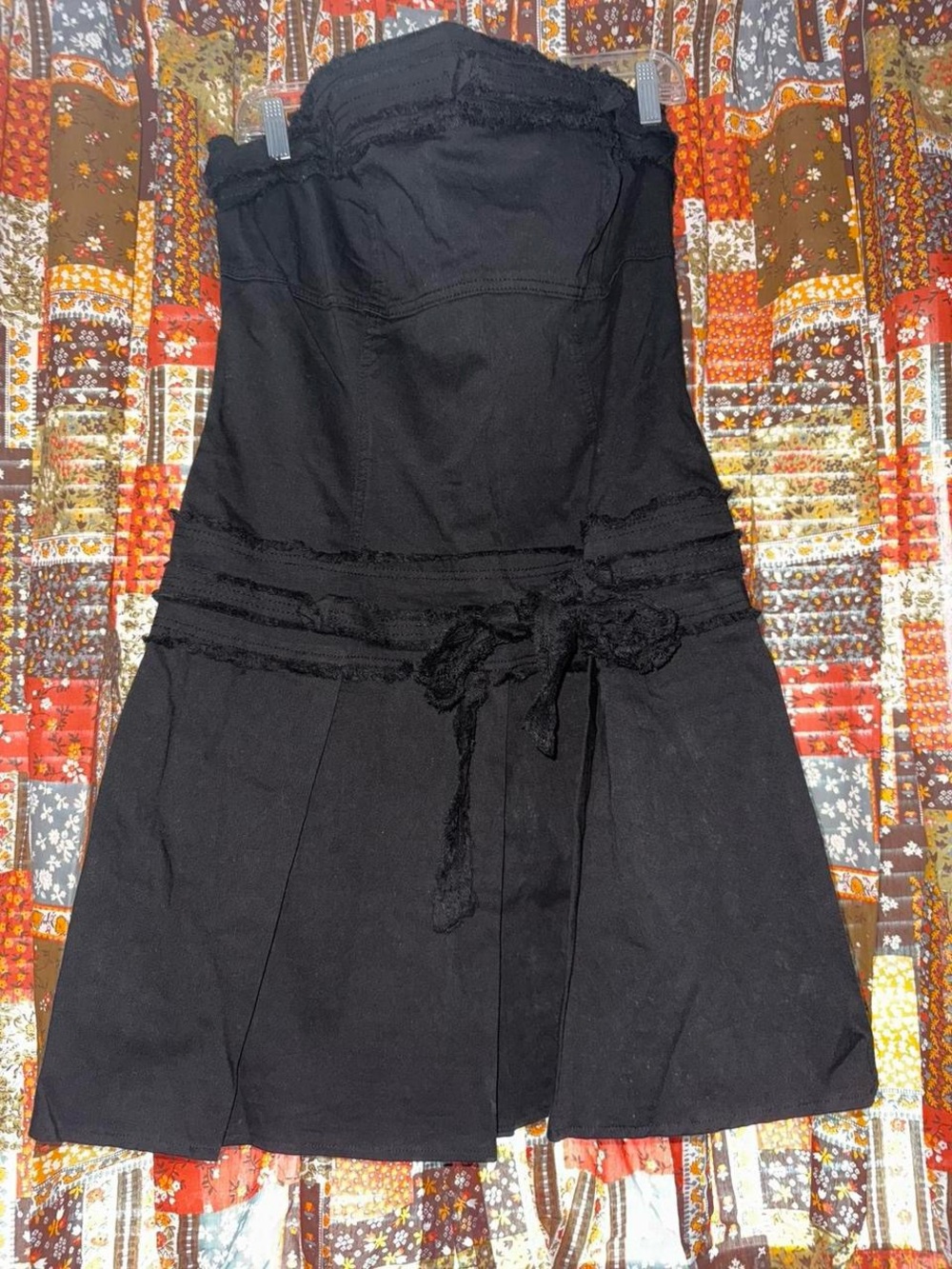 Y2K NWT Morbid Threads Strapless Black Mini Dress